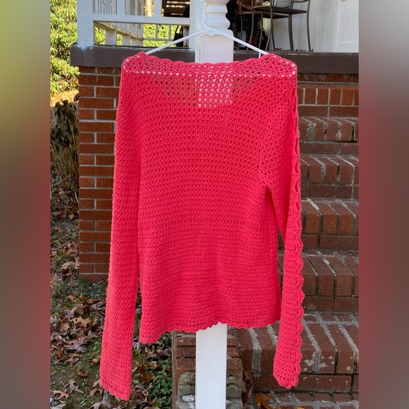Westport Croqueted Sweater Long Sleeve W/ Open Scalloping On Sleeves Size Large - Picture 2 of 16